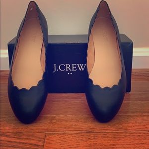 JCrew Leather Scallop Flats
